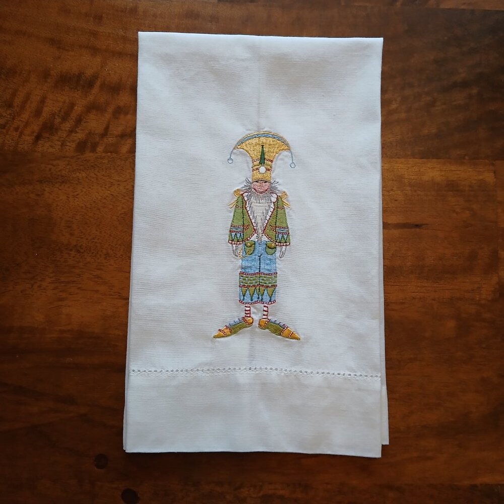 *RARE* Bundle of 5 Patience Brewster Embroidered Christmas Krinkles Tea Towels - Picture 6 of 13